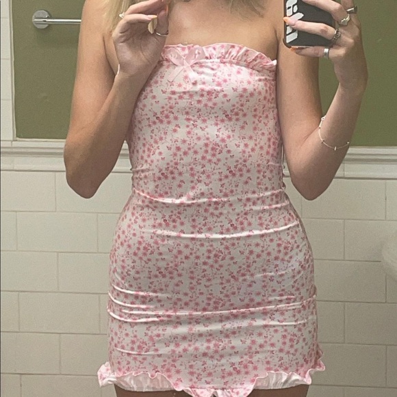 Pink Baby floral print strapless dress - Picture 1 of 1